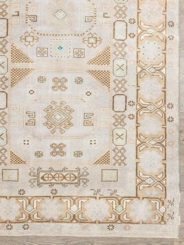 Muted Faded Turkish Large Wide Runner-Hand Woven Oushak Area Rug-4.9x8.11 ft gallery