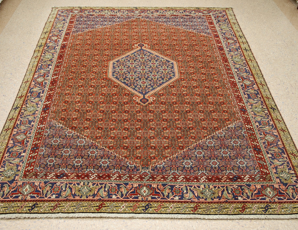NATURAL WOOL Old Oriental Rugs,Hand Woven,knotted size Approximately6'9" x 10'5"