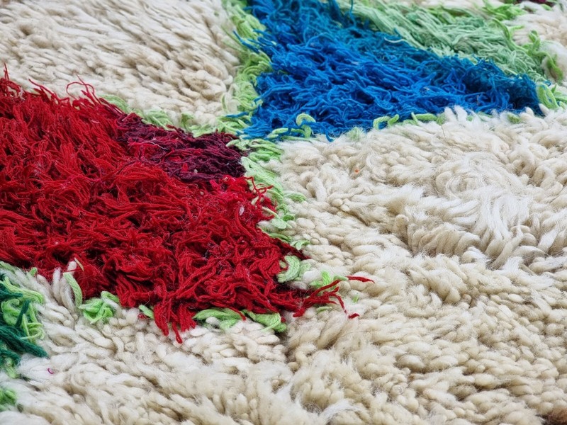 Moroccan Handmade Vintage Rug 2'1x5'6Berber Geometric off white Wool Area Carpet gallery