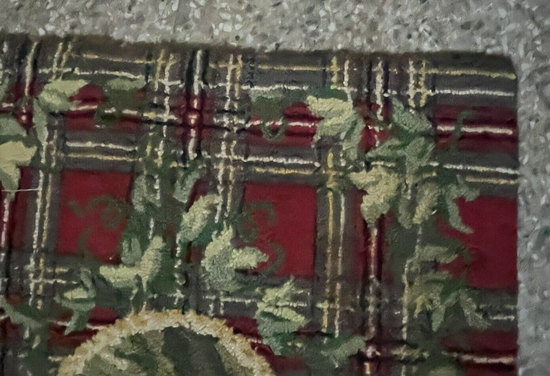 2 x 3 100% Wool Rug Embroidered Plaid Landscape Lake and Mountains Greenery gallery