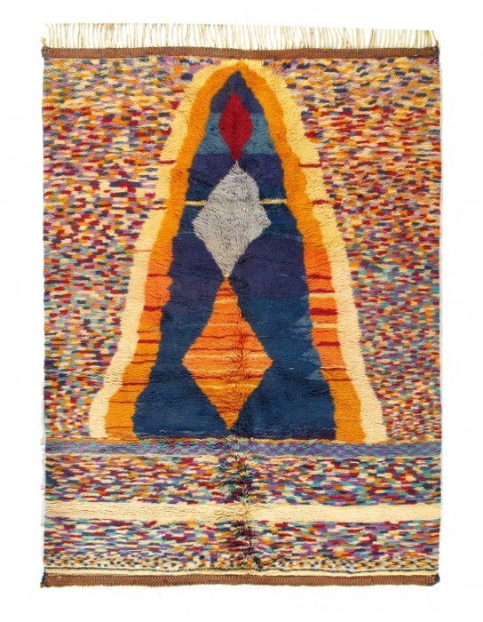 Fine Hand Knotted Vintage Authentic Moroccon 7'7'' X 10'