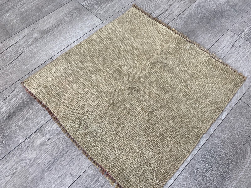Square rug, Vintage rug, Turkish mini rug, Small rug, Brown rug, 1.7 x 1.7 ft gallery