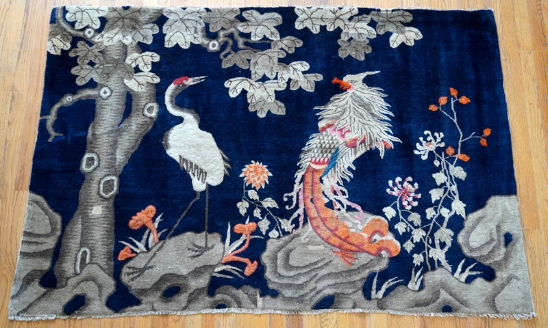 4'x6' Antique Chinese Peking Phoenix Birds Tree Hand Knotted Wool Oriental Rug gallery