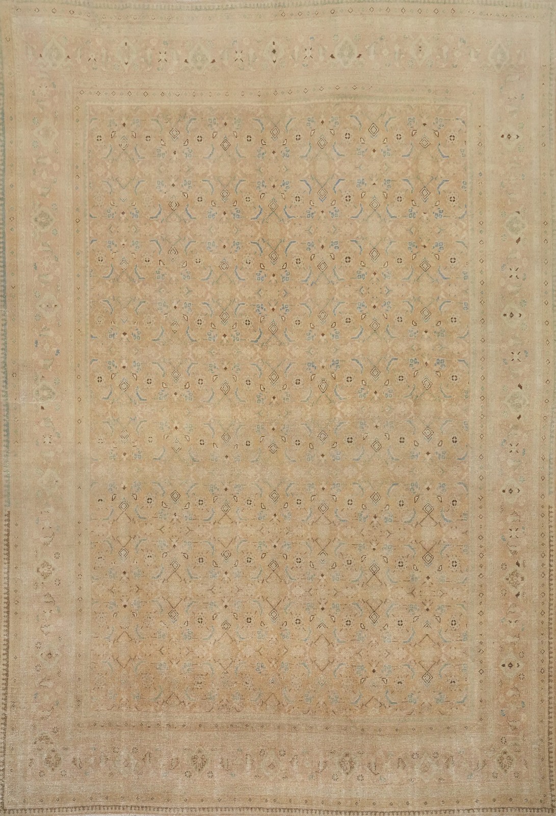 Antique Muted Rust Traditional Hand-knotted Vegetable Dye Room Size Rug 10x13 gallery