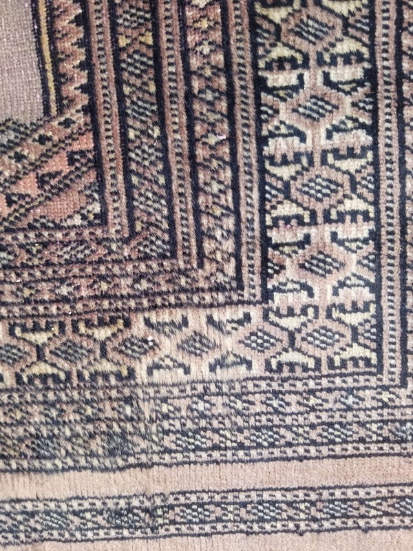 Vintage Distressed Hand Made Traditional Oriental Wool Grey Rug 93x90cm gallery