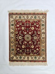 Vintage Hand-Knotted Middle Eastern Wool Rug Multicolor Floral Design 18.75″x24″