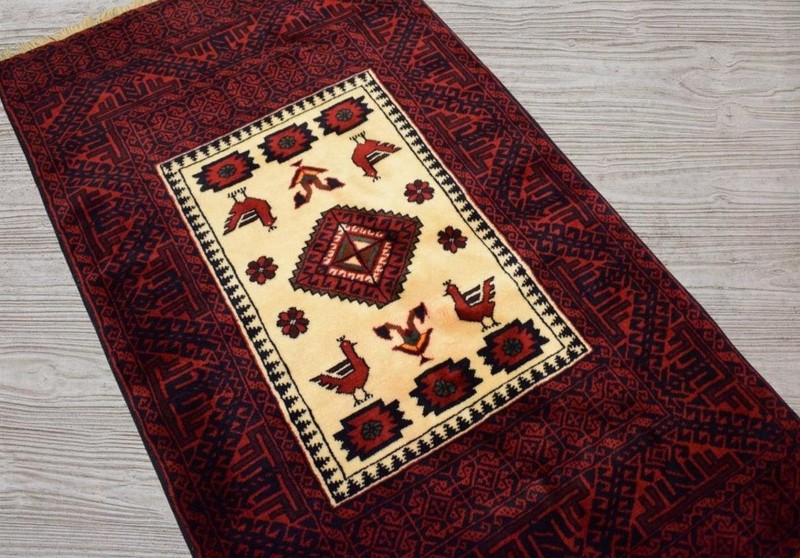 2'10 x 5'3 Top Quality Bird Design Vintage Oriental Handmade Wool Area Rug 3 x 5 gallery