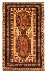 Vintage Hand-Knotted Area Rug 3’4″ x 5’6″ Traditional Oriental Wool Carpet