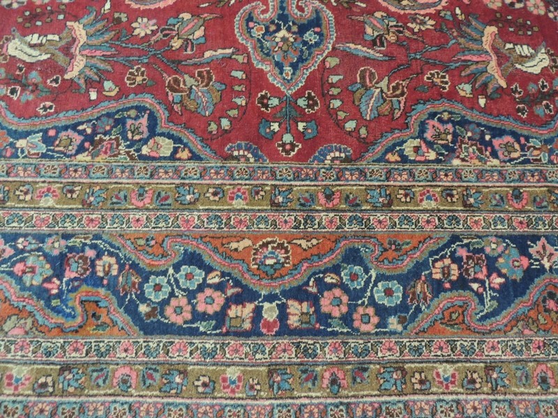 10x13 10x14 Antique Lavar Kermaan Oriental Area Rug wool Red Blue Pink Green gallery