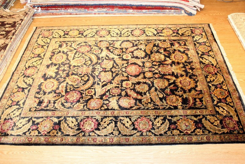 _HAND_MADE_8' x 10' knotted rug black & gold sage green carpet TRADITIONAL *RUG* gallery