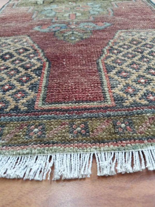Small rug 2x3, Mini turkish rug, Door mat rug, geometric rug antique bath rug dd gallery