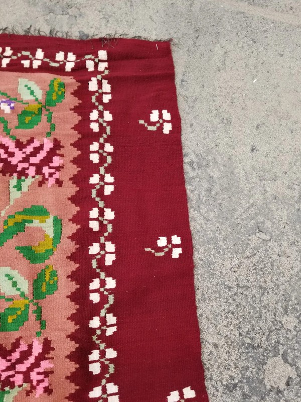 Fine Vintage Traditional Handmade Bessarabian Wool Multicolor Kilim 6.2x5.5 ft gallery