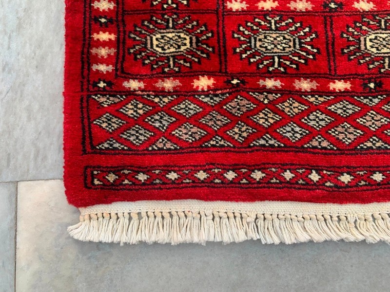Vintage Afghan Jaldar Bokhara, Wool Area Rug, Traditional Carpet (2x4 ft.) gallery