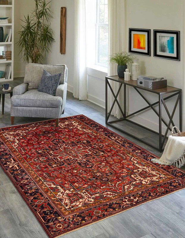 Vintage Traditional Hand-Knotted Area Rug 7'1" x 10'5" Oriental Wool Carpet gallery