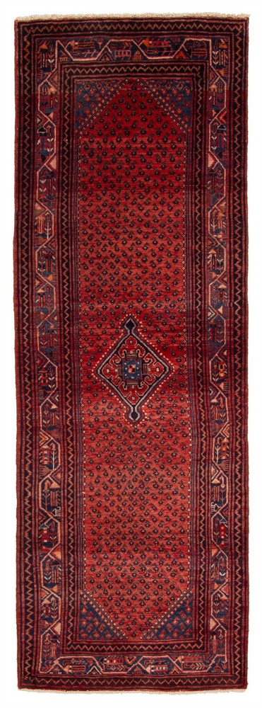 3'3" x 9'8" Vintage Hand-knotted Runner Rug Traditional Oriental Wool Carpet
