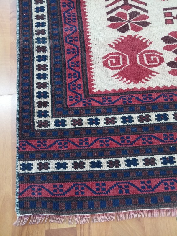 White Blue Runner Rug Antique Decor Rug Handmade Room Decor Rug Free Ship Rug X gallery