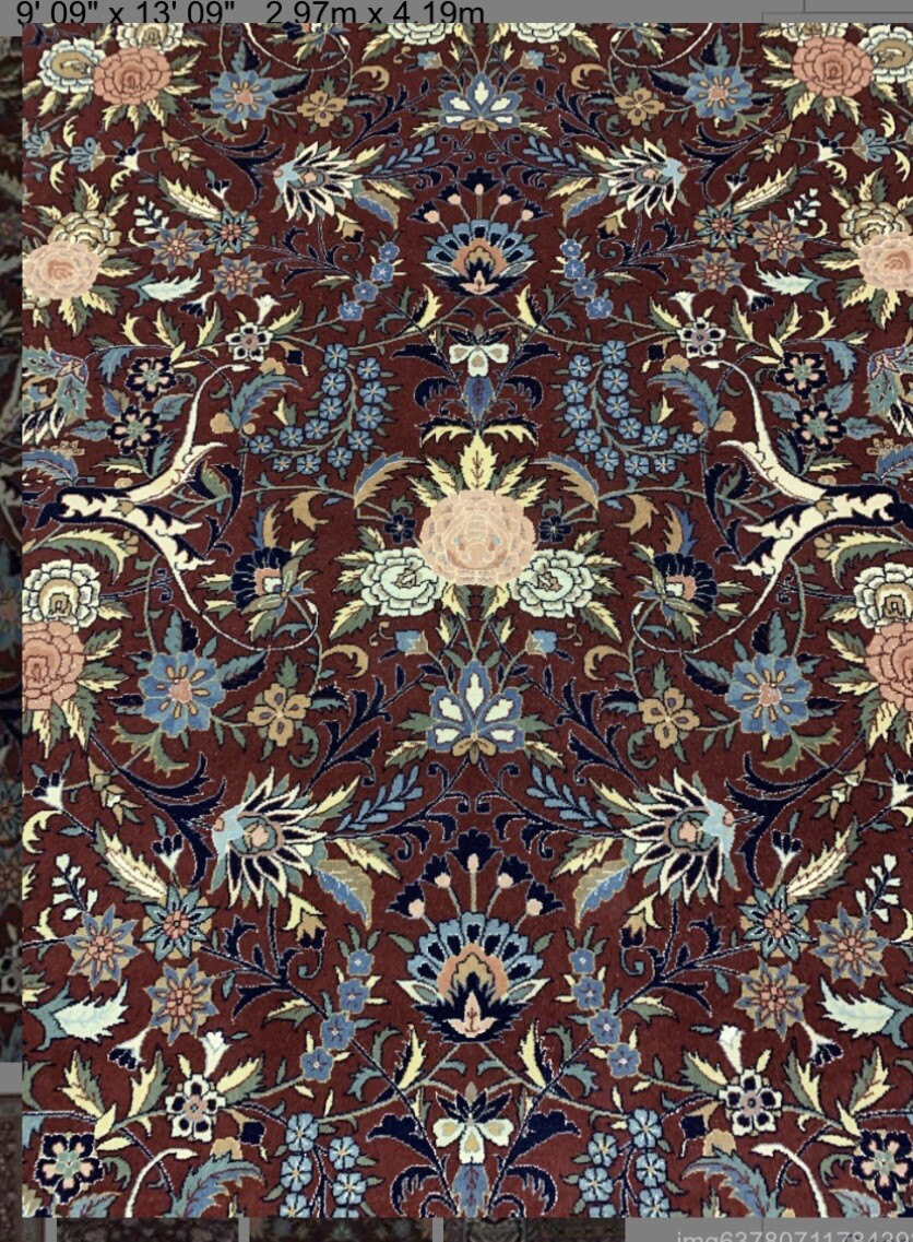 Chinese Wool & Silk Red Keshan Area Rug New Rare Beauty Elegance 9.9 X 13.9 FT gallery