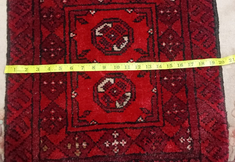 Vintage Floor Mate Afghan Handmade Red Small Rug 2x3 Ft Wool 20x27 Inches gallery