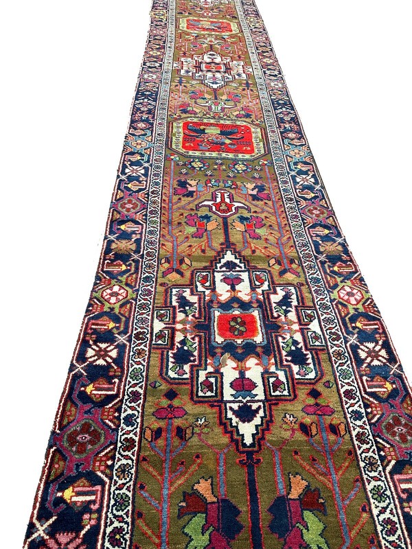 3x18 Rare Antique Handmade Runner Rug Traditional Design Long Hallway 94x 531cm gallery