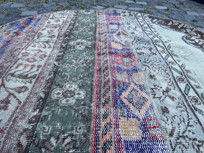 Home Decor Rug, Turkish Vintage Rug, Boho Decor Rug, 3,8 x 3,8 ft gallery