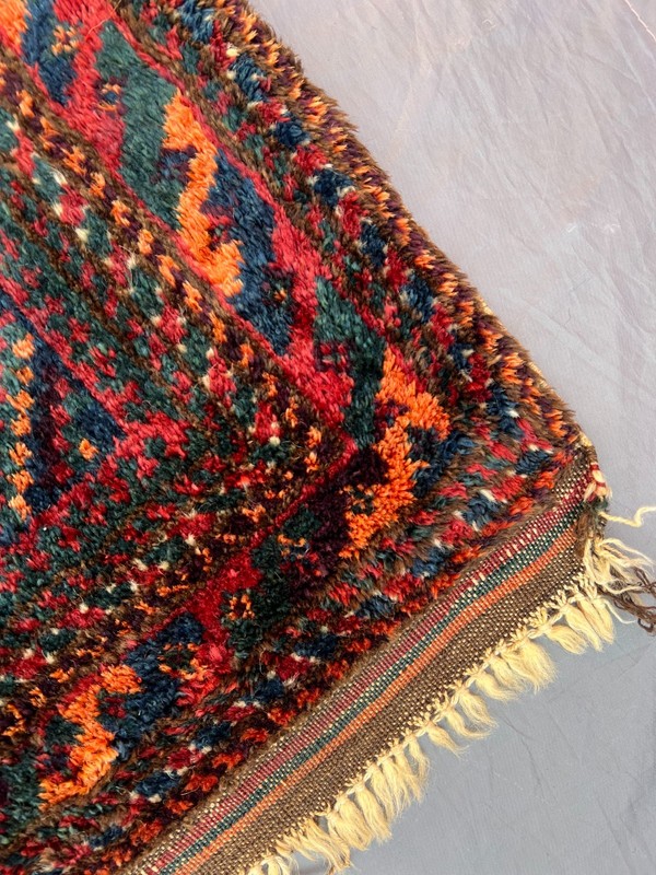1'4x2'7 Ft Vintage Caucasian Handwoven Wool Geometric Tribal Design Rug gallery