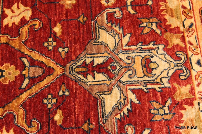 Fine Quality Handmade RUG 5'X7' SERAPI design Rust, gold orange Color Authentic gallery