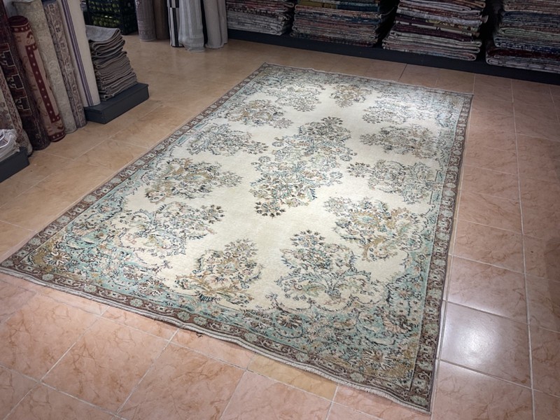 Large Turkish Rug , Oriental Rug , Beige Rug , Handmade Rug , 7x10 Area Rug gallery