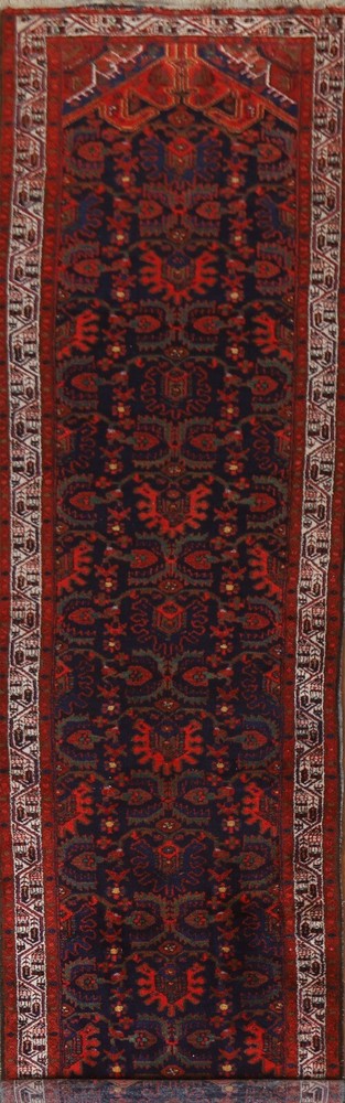 Vegetable Dye Bakhtiari Antique Rug Runner 3'x16' Wool Handmade Hallway Carpet