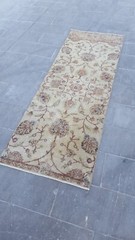 2.5×7 ft Vintage Turkish Runner Rug Wool Anatolian Handmade Hallway Oushak d