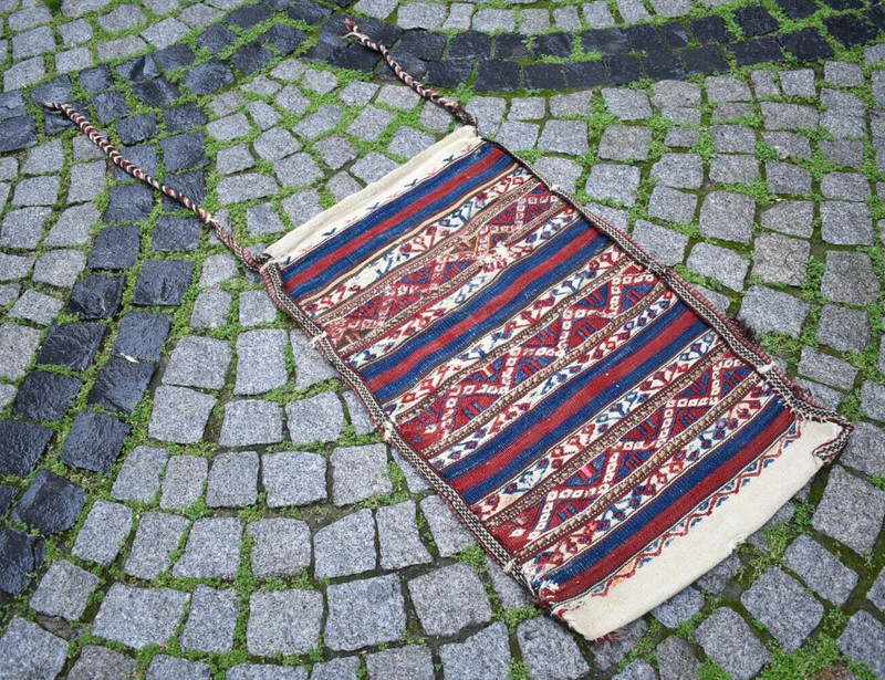 Fabulous Antique Anatolian Bergama Sumac Chuval Collector's Piece Kilim Chuval gallery