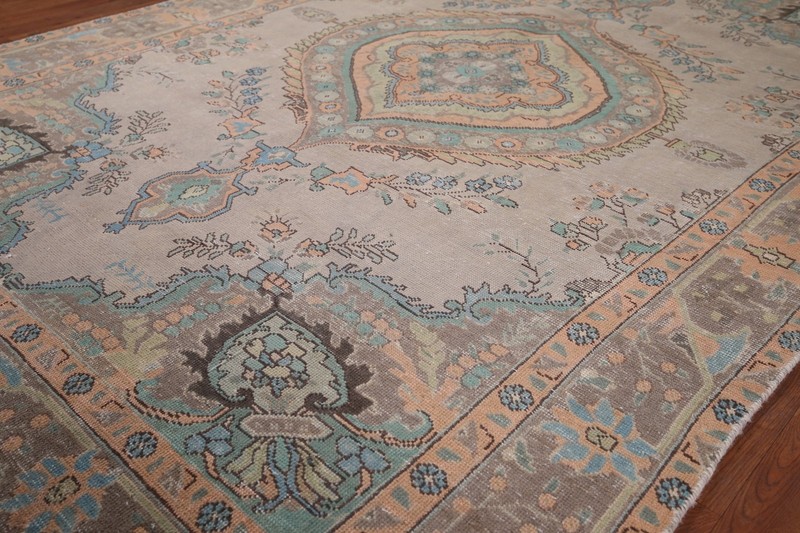 Distressed Over-Dyed Area Rug 6x9 Ft Hand-Knotted Vintage Oriental Wool Carpet gallery