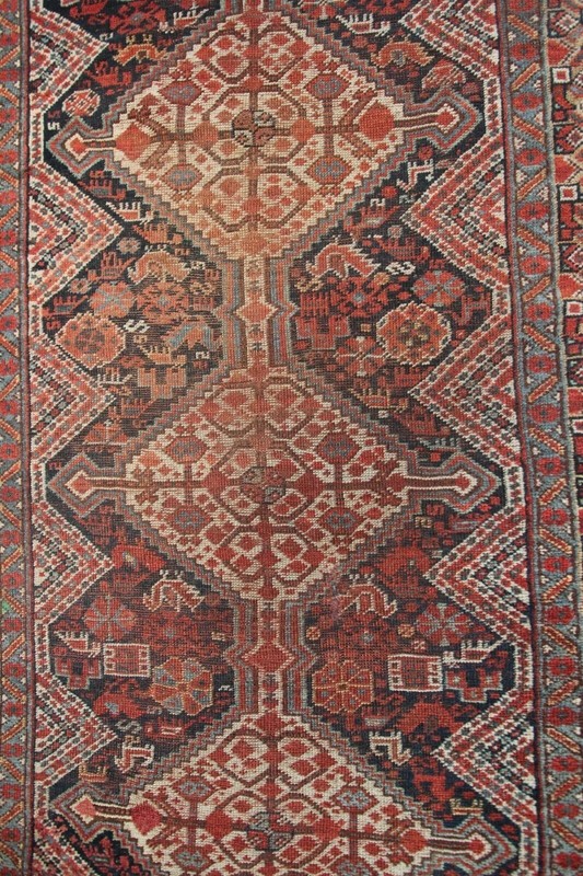 3x10 Rare Antique Handmade Wool Runner Red Tribal Geometric Shabby Chic Rug gallery