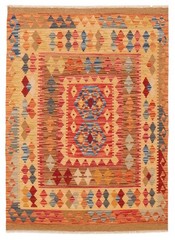 Vintage Hand Woven Area Rug 3’5″ x 4’9″ Traditional Wool Oriental Carpet