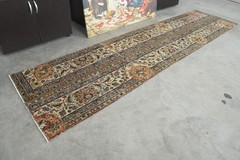 3×10 runner rug handmade vintage turkish rug runner oushak oriental carpet,201