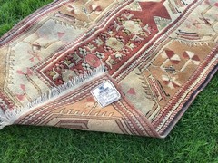 VINTAGE MAT RUG OLD CARPET LOVELY DESIGN TURKISH KILIM MADE IN TURKEY 100% wool