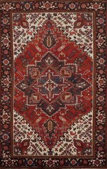 Traditional Rust Wool Hand-knotted Vintage Geometric Living Room Rug 7×10 Carpet