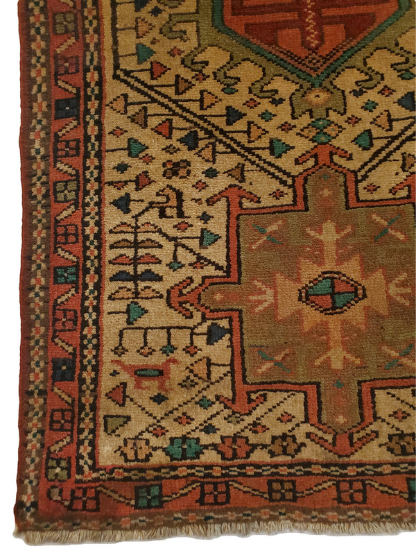 Rustic Karajeh Runner, Beige Multi-Medallion Sun Motif - 3'2" x 10'9" gallery