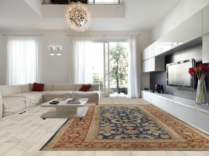 Pre-1900 Blue Vegetable Dye Sultanabad Antique Rug 11x19 Oversize Handmade Rug gallery