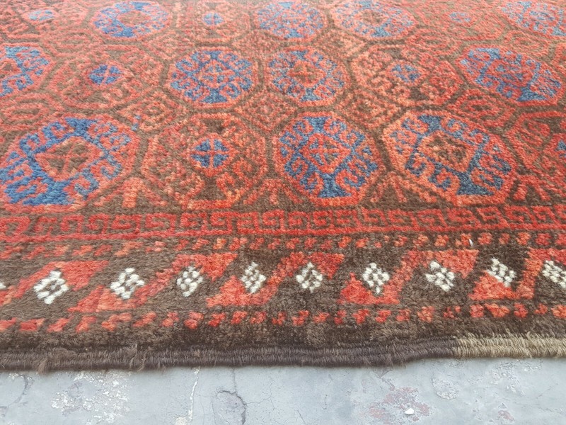 3'4"×2'1" ft Vintage Afghan Baloch Rug Nomadic Oriental Tribal mini Rug Doormat gallery