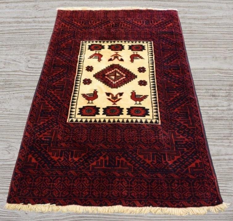 2'10 x 5'3 Top Quality Bird Design Vintage Oriental Handmade Wool Area Rug 3 x 5 gallery