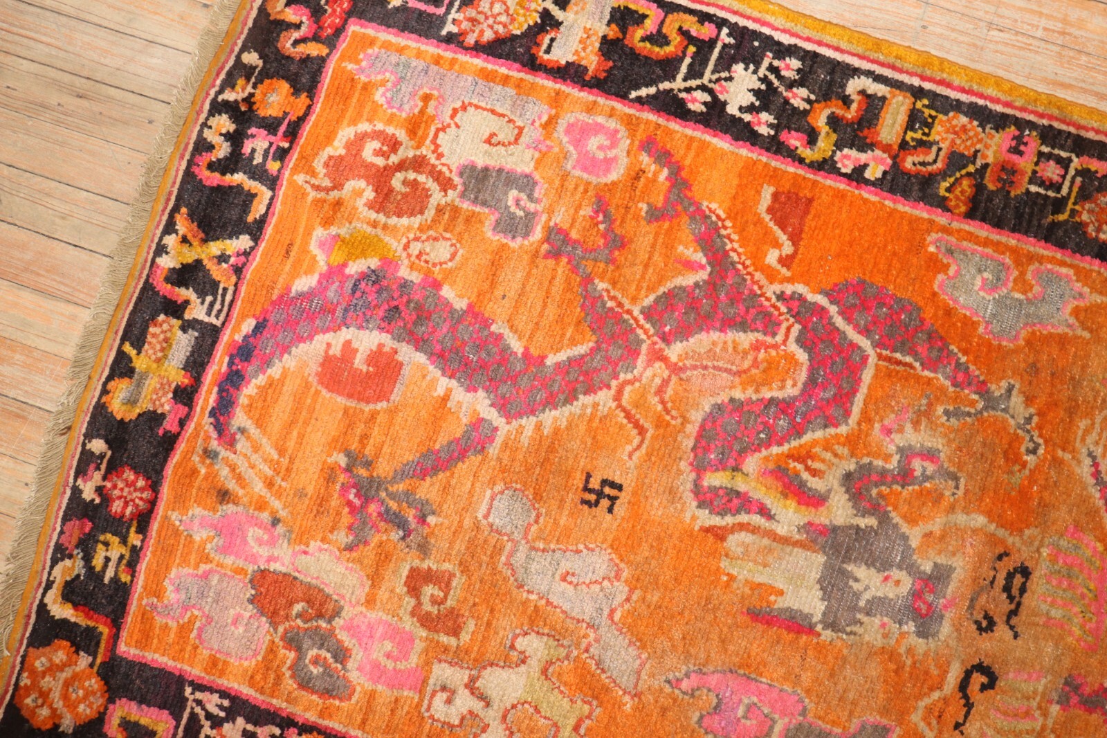 Vintage Tibetan Dragon Rug Size 3'4''x5'7'' gallery
