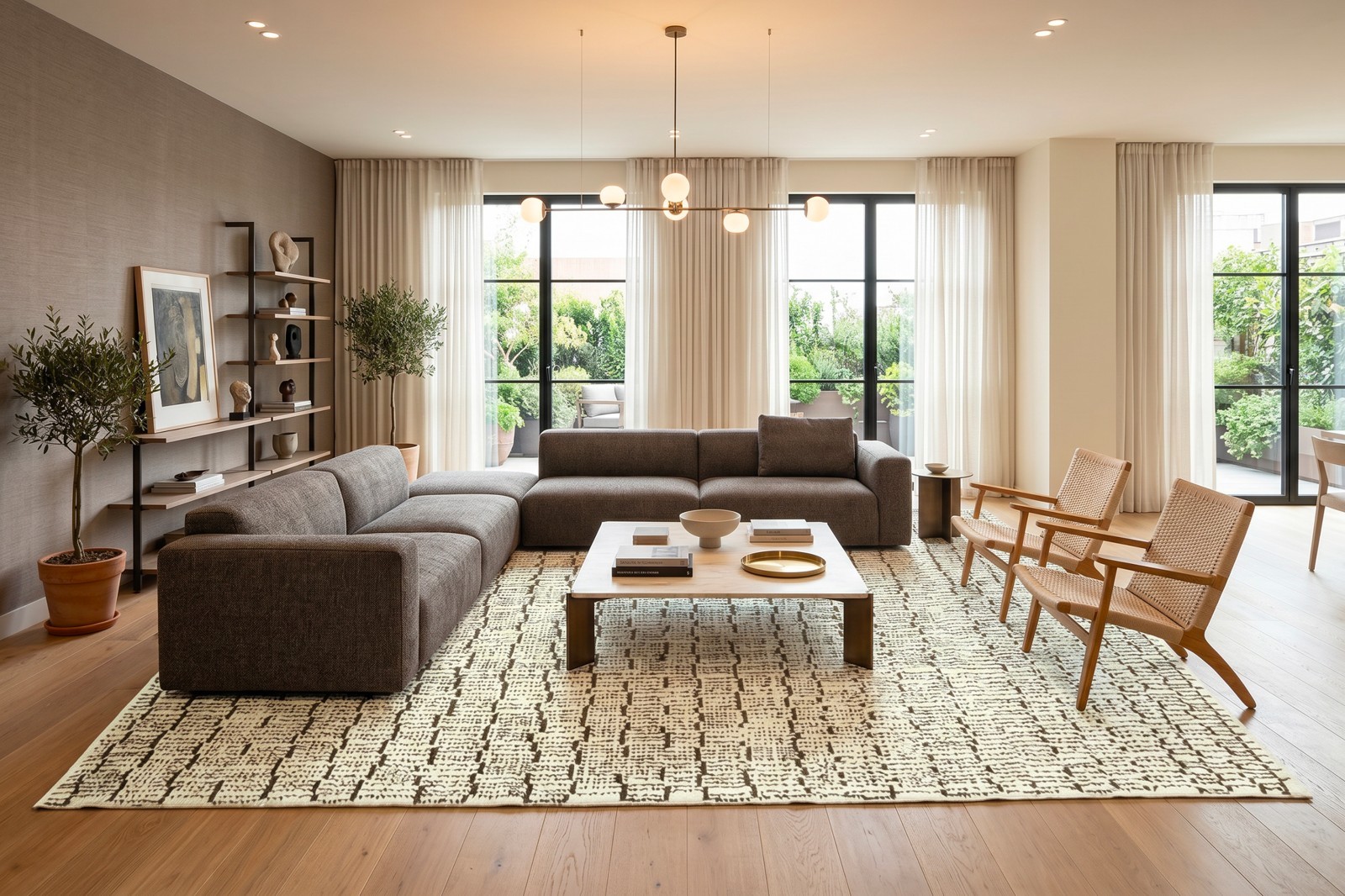 Custom Turkish Oushak Rug Hand-Knotted Organic Wool – Modern Sculptural Design gallery