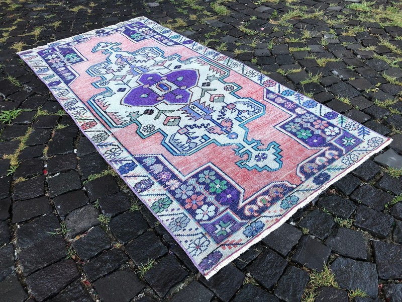 Turkish rug, Vintage rug, Handmade rug, Area rug, Wool rug, Carpet 3,1 x 6,5 ft gallery