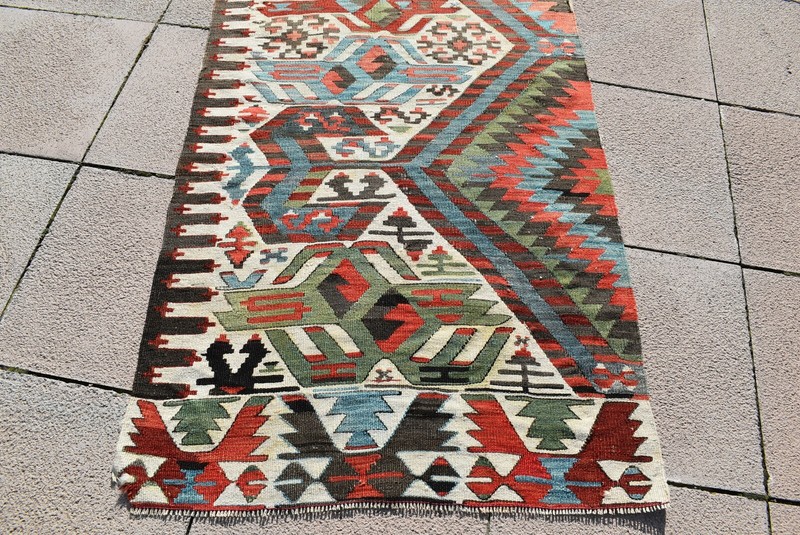 Stunning Antique Kilim Rug 2'7 x 10'7 ft. Anatolian Collector's Fragment Kilim gallery
