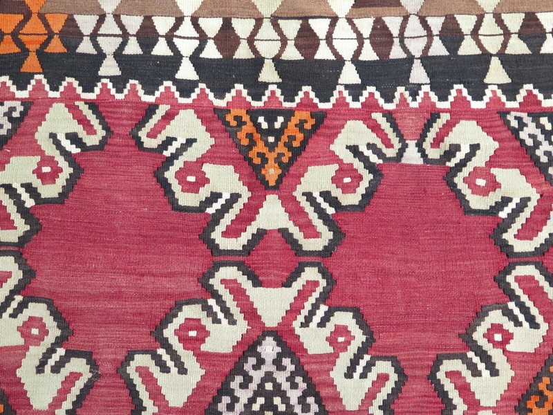 Anatolia Kilim, Vintage Rug, Floor Rug, Red Kelim, Area Rug 80"X120" Wool Carpet gallery
