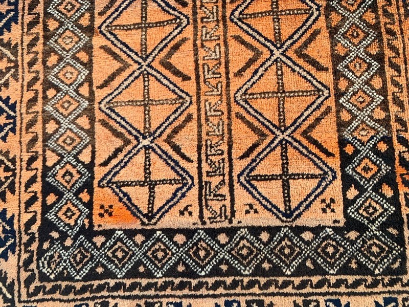 Vintage Afghan Rug: Hand-Knotted Wool, Traditonal Oriental Area Carpet 3x5 ft gallery