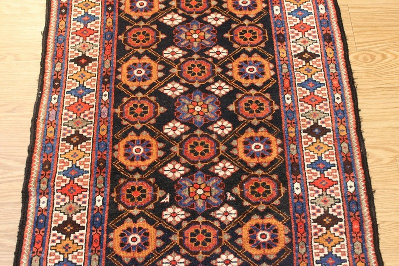 10 Ft. Long Handmade Antique Caucasian rug Tribal 100% Wool Circa 1880's gallery