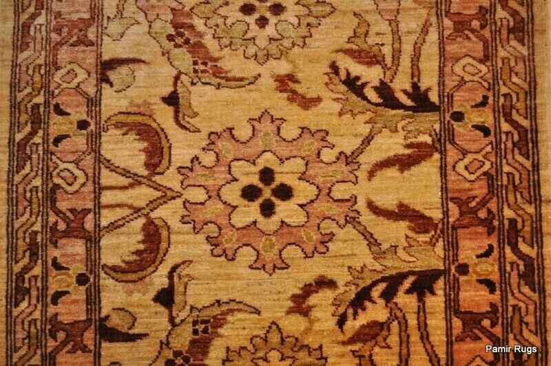 _HAND-MADE_HALL-RUNNER_3' x 17' LONG oriental Tea washed beige brown rug gallery