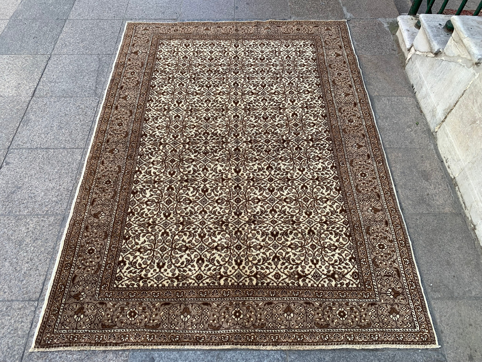 5'3'' X 7'2'' Vintage Carpet Natural Village Rug Handmade Rug.SKU:K1711 gallery