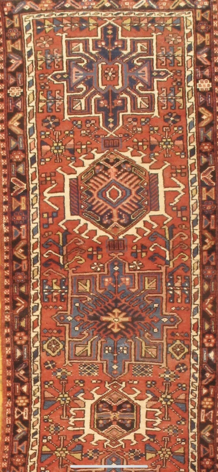 Antique Hand-knotted Per Karajeh Runner Rug - 2'9"x10'5" gallery